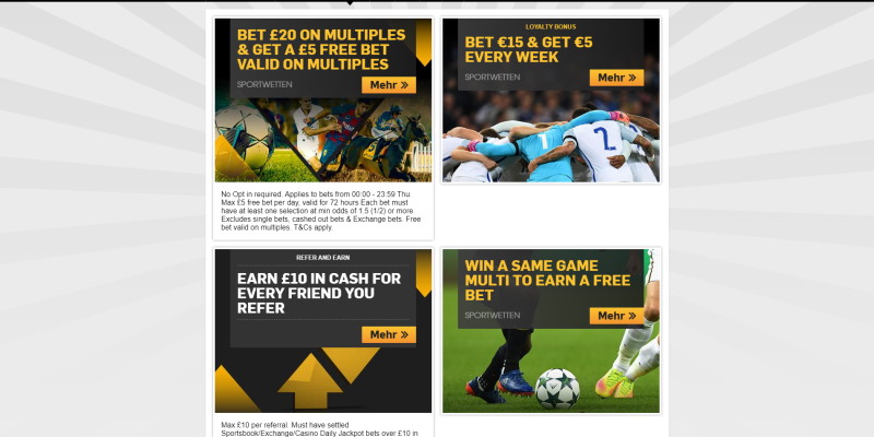 Betfair Aktionen