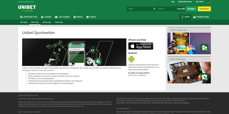 Unibet Mobile-App